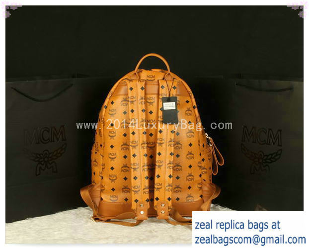 High Quality Replica MCM Stark Backpack Jumbo in Calf Leather 8100 Camel